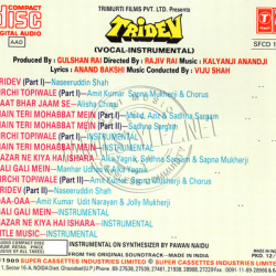Tridev 1989 Hindi Audio CD Rip WAV Songs Download