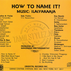 How To Name It By Ilaiyaraaja Audio CD Rip WAV Songs Download - TamilFLAC.Com