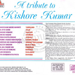 A Tribute To Kishore Kumar Hindi Audio CD RIP