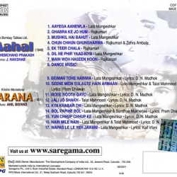 Mahal 1951 Audio CD Rip - Hindi Lossless FLAC/WAV Songs Download