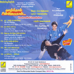 Vaazhndhal Unnoduthan 1991 Tamil Audio CD Rip Lossless FLAC/WAV Songs