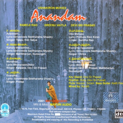 Anandam 2001 Telugu Audio CD Rip Lossless FLAC/WAV Songs