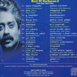 Best Of Hariharan 2 Rafa Audio CD Rip - Tamil Lossless FLAC/WAV Songs Download